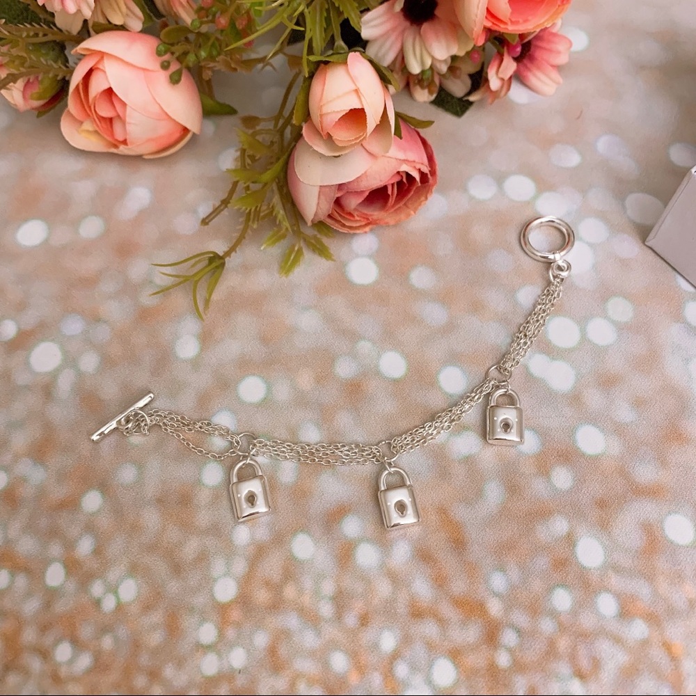 BNIB sterling silver key lock bracelets